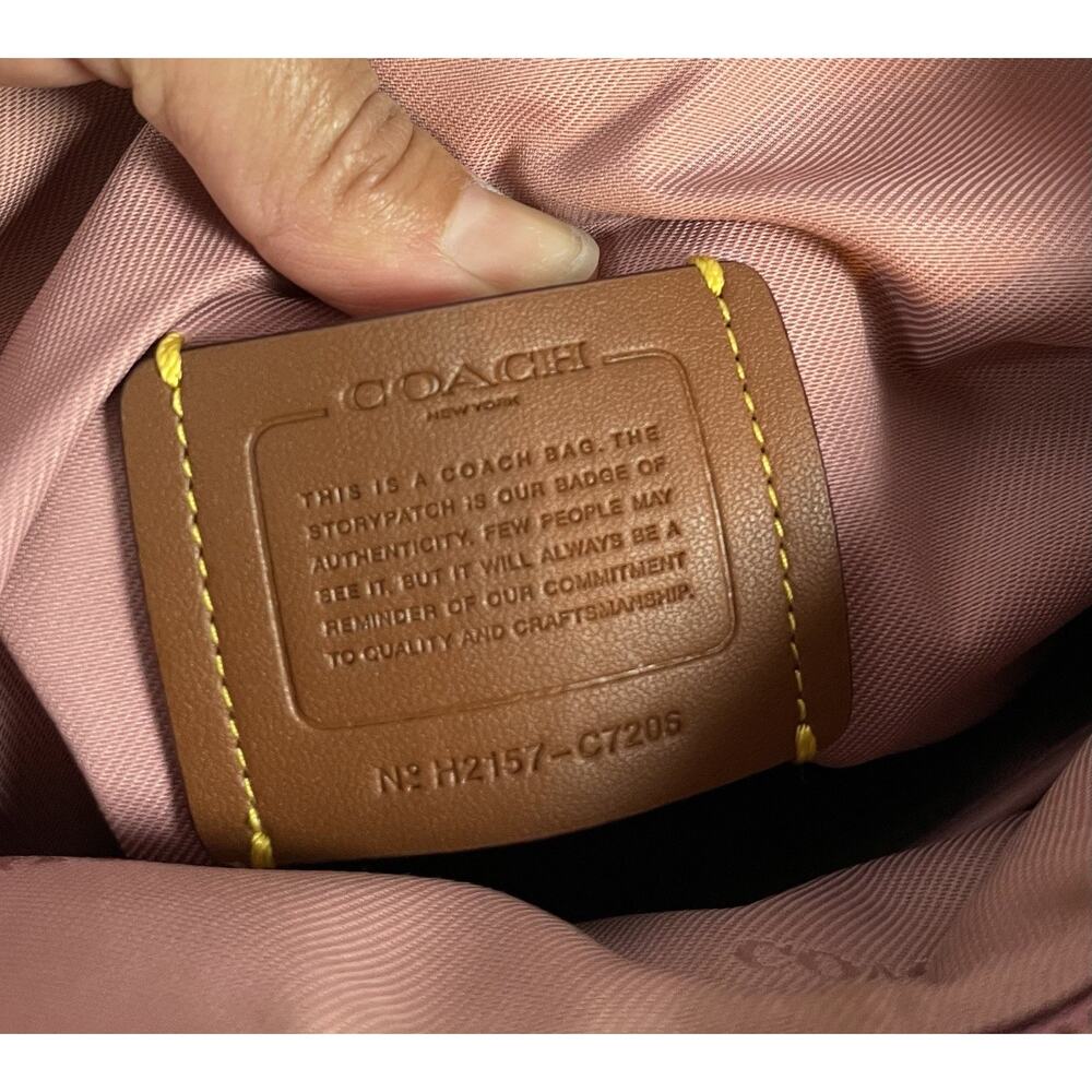 Coach Metallic Colorblock Leather Chaise Crossbody Bag Pink Green Gold Tone - Picture 4 of 13